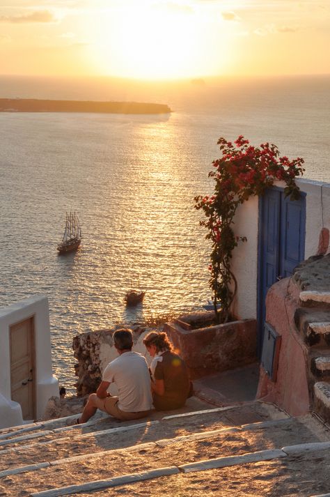 Sunset in Oia, Santorini, Aegean_ Greece Greece Romance, Santorini Sunset, Summer Story, Beautiful Dream, Greek Island, Greece Travel, Greek Islands, Adventure Awaits, Beautiful Views