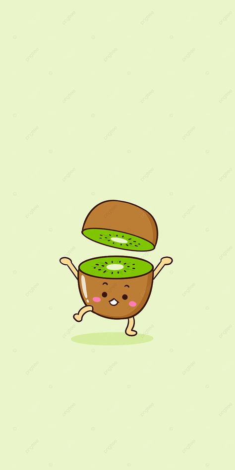 Cute Kiwi Wallpaper, Kiwi Logo Design Ideas, Kiwi Cartoon Cute, Kiwi Drawing Simple, Cute Kiwi Drawing, Cartoon Fruit Drawing, Kiwi Aesthetic Wallpaper, Kiwi Aesthetic Fruit, Cute Fruits Drawings