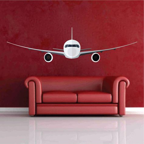 Aviation Room, Lakehouse Bedroom, Wall Mural Decals, Airplane Wall Art, Aviation Decor, Airplane Decor, Airplane Wall, Wall Art Decal, Kids Room Wall Decals