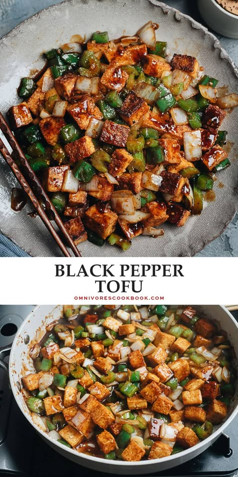 Tofu Recipes Asian Dishes, Tofu And Peppers, Vegan Dinner Sides, Vegan Bell Pepper Recipes, Tofu Healthy Recipes, Pepper Tofu Recipe, Healthy Tofu Recipes, Tofu Meals, Vegan Tofu Recipes