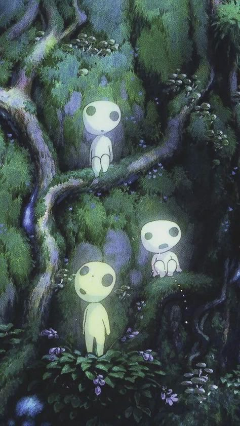 princess mononoke Kodama Tattoo, Princess Mononoke Wallpaper, Princess Mononoke Art, Princess Mononoke Tattoo, Ghibli Wallpapers, Mononoke Anime, Ghibli Background, Ghibli Wallpaper, 심플한 그림