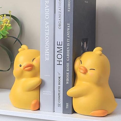 Duck Bookends, Resin Book, Animal Bookends, Kids Bookends, Bookshelf Decoration, Creative Bookshelves, Cute Hug, Desk Bookshelf, Decorative Bookends