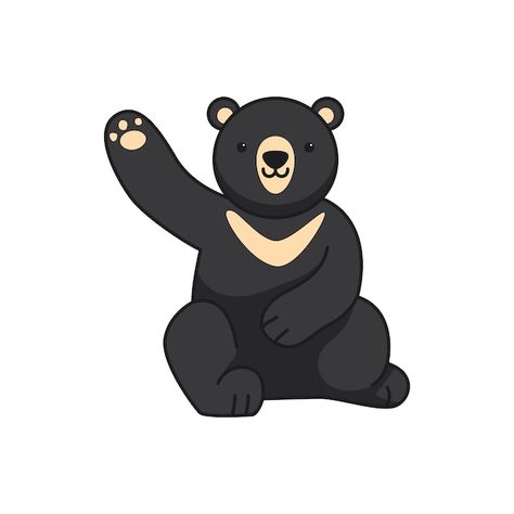 Vector black bear vector illustration | Premium Vector #Freepik #vector #bear-illustration #bear-character #bear-mascot #cartoon-bear Bear Vector Illustration, Illustration Bear, Black Bear Cub, Bear Mascot, Bear Vector, Bear Drawing, Bear Character, Bear Illustration, Cute Illustrations