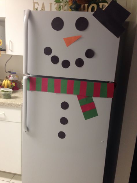 Snowman Fridge Snowman Fridge, Christmas Stuff, Christmas Decor, Christmas Decorations, Holiday Decor, Christmas, Home Decor, Home Décor, Christmas Décor