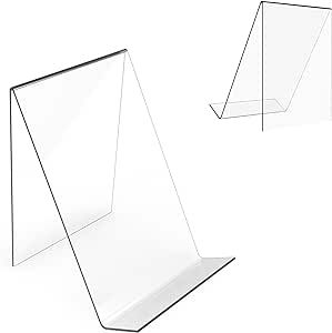 Boloyo Acrylic Book Stand Without Ledge,6 Inch 4PC Clear Acrylic Display Easel Transparent Display Stand Holder Tablet Holder for Displaying Pictures,Books,Artworks, CDs Displaying Pictures, Book Artwork, Display Easel, Book Stand, Book Stands, Tablet Holder, Acrylic Display, Picture Display, Display Stand