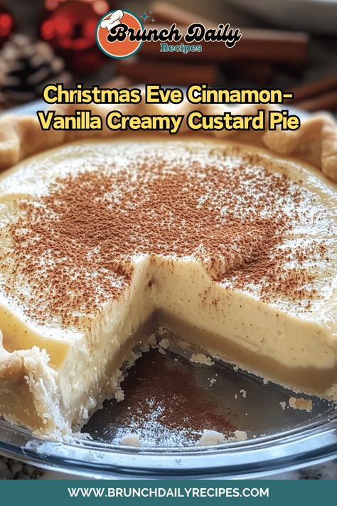 Savor the creamy, spiced goodness of this Cinnamon-Vanilla Custard Pie, perfect for Christmas Eve. #CustardPie #HolidayDesserts #ChristmasEats Christmas Eve Cinnamon Vanilla Creamy Custard Pie, Christmas Eve Cinnamon-vanilla Custard Pie, Christmas Cinnamon Vanilla Custard Pie, Cinnamon Vanilla Creamy Custard Pie, Cinnamon Vanilla Custard Pie, Creamy Caramel Custard Pie, Creamy Custard Pie, Christmas Dinner Appetizers, Vanilla Custard Pie