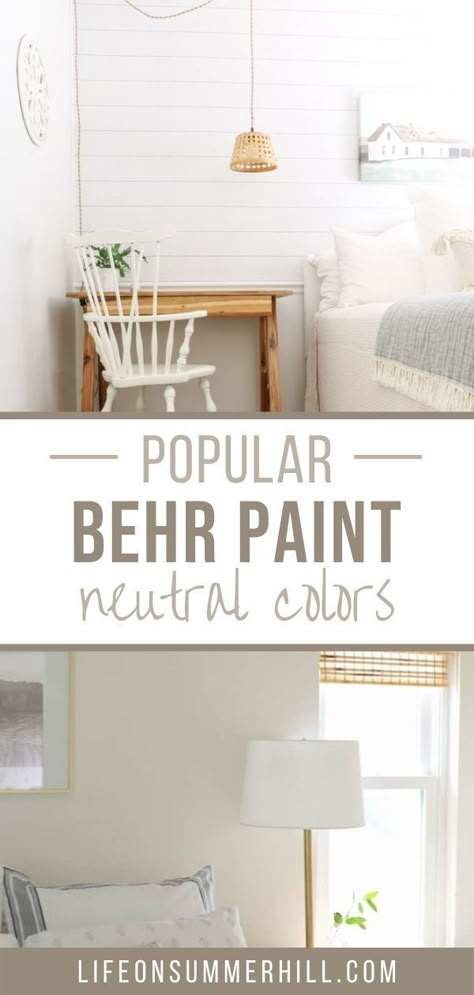 Home Depot Farmhouse Paint Colors, Best Behr Neutral Paint Colors Bedroom, Behr Milk Paint Color, Modern Farmhouse Behr Paint Colors, Behr Best Neutral Paint Colors, Neutral Paint Colors Bher, Best Neutral Paint Colors Living Room, Behr Poetic Light Paint, Solid Opal Behr Paint