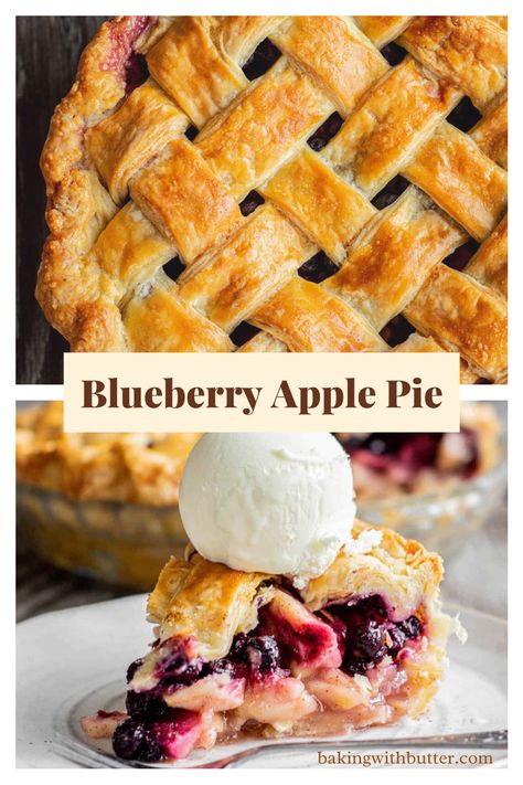 Blueberry And Apple Pie, Blueberry Apple Cobbler, Apple And Blueberry Pie, Apple Blueberry Pie Recipes, Best Berry Pie, Frozen Fruit Pie Recipes, Apple Blueberry Recipes, Apple Berry Pie Recipe, Apple Huckleberry Pie