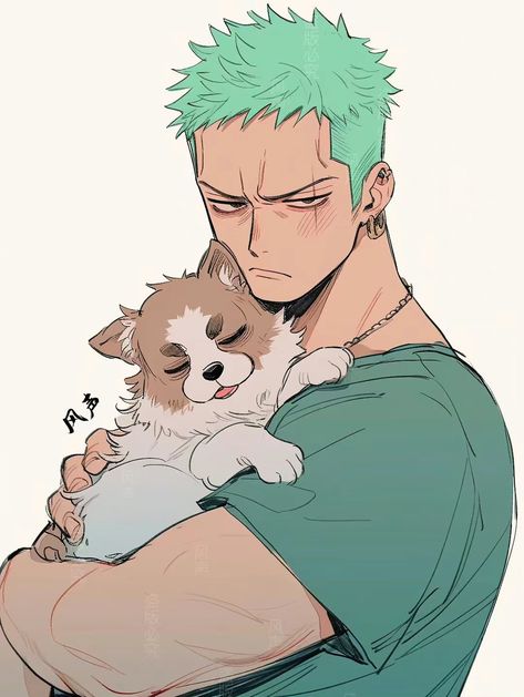 One Piece Astethic Wallpaper, One Piece Fanart Zoro, Zoro Cute Fanart, Zoro X Yn Fanart, Zoro Reference, Roronoa Zoro Cute, One Piece Modern Au, One Piece Original Character, Zoro One Piece Drawing