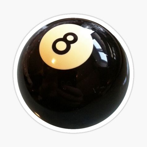 8 Ball Sticker, Music Polaroid, Instagram Stickers, Christmas Writing, Magic 8 Ball, Redbubble Stickers, Pool Ball, Polaroid Poster, Painting Inspo