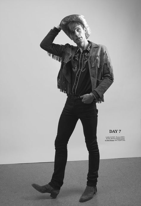 Pride 2023, Tom Ford Leather, Fantasy Clothes, Grunge Chic, Cowboy Aesthetic, Nashville Style, Mens Editorial, Cowboy Outfits, Suede Fringe Jacket