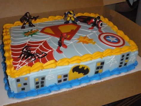 1000+ images about Birthdays! on Pinterest | Sheet Cakes, Super Hero Birthday and Superhero Cake Superhero Cakes, Hero Cake, Superhero Birthday Cake, Decorative Cakes, Avenger Birthday Party, Birthday Boys, Superhero Cake, Avengers Birthday, Batman Birthday