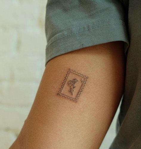 Postal Stamp Tattoo, Stamp Tattoo, Ear Tattoo Ideas, Cursive Tattoos, Ear Tattoos, Snake Tattoo Design, Petite Tattoos, Tattoo Arm, World Wide Web