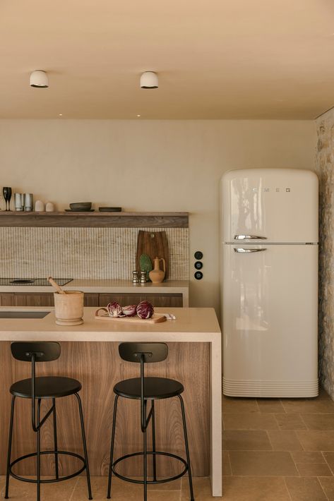 Kitchen Smeg Fridge, Smeg Fridge Kitchen, Kitchen Smeg, Gardeners Cottage, Kitchen Sanctuary, Smeg Kitchen, Olive Avenue, Smeg Fridge, Beachfront Villa