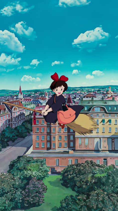 Studio Ghibli Aesthetic Pictures, Kikis Delivery Service Art, Kikis Delivery Service Poster, Wallpaper Ghibli, 하울의 움직이는 성, Studio Ghibli Background, Personajes Studio Ghibli, Studio Ghibli Characters, Ghibli Artwork