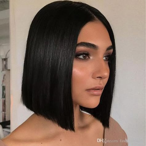 Lace Front Short Bob Human Hair Wigs For Black Women Cheap 2*6 Closure Wigs Big Middle Part Lace Wigs For Cheap Human Hair Wig Sale From Fashionhairqd, $44.89| DHgate.Com Bob Hairstyles 2018, Short Black Hair, Long Bobs, Indian Remy Hair, Short Human Hair Wigs, A Bob, Bob Haircut For Fine Hair, Short Straight Hair, Penteado Cabelo Curto