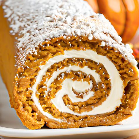 Can You Freeze Pumpkin Rolls? - Salads Soups and Sweets Can You Freeze Pumpkin, Freeze Pumpkin, Freezing Pumpkin, Libbys Pumpkin Roll, Pumpkin Cream Cheese Roll, Pumpkin Roll Recipe Easy, Spice Cake Mix And Pumpkin, Pumpkin Rolls, Pumpkin Roll Cake