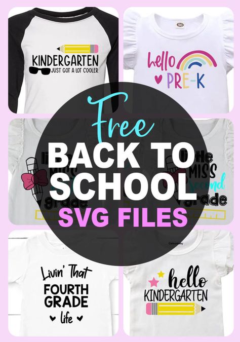 Fun T-shirt For Back To School, Cricut Back To School Projects, First Day Of School Cricut Ideas, Back To School Svg, Preschool Svg Free, First Day Of School Shirts Kids, Kindergarten Shirt Svg Free, Cheap Back To School T-shirt With Name Print, Teacher Files