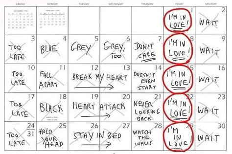 Robert Smith's Calendar Friday Im In Love, Fall Break, Waiting For Love, Robert Smith, Love Posters, Stay In Bed, My Heart Is Breaking, Music Stuff, Im In Love