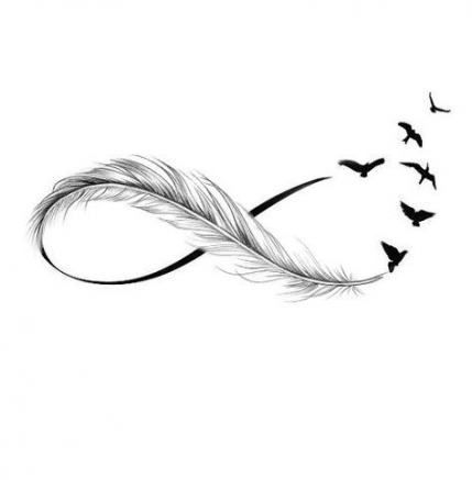 #tattoo #love #tattoodesgn #viral #ideas Infinity Feather, Feathers Tattoo, Sl Logo, Infinity Tattoo With Feather, Infinity Symbol Tattoo, Infinity Tattoo Designs, Feather Tattoo Design, Tattoo Symbols, Infinity Tattoos