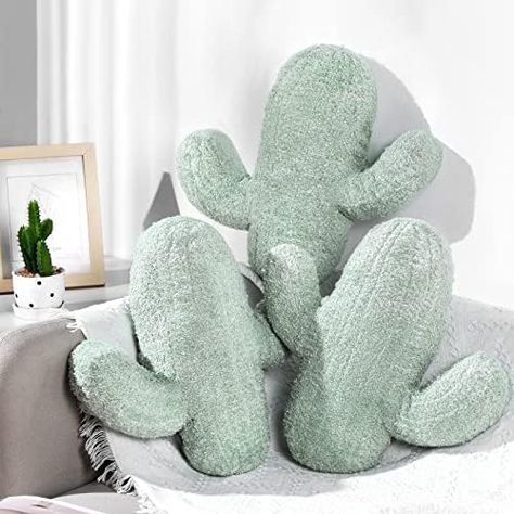 Plush cactus throw pillows for bedroom or living room home decor Aesthetic Throw Pillows, Pillows For Bedroom, Pillow Aesthetic, Cactus Throw Pillows, Succulent Pillow, Sofa Room, Sofa Images, Cactus Pillow, Nap Pillow