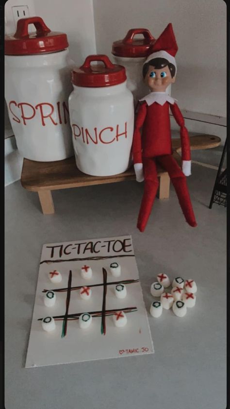 Elf On Shelf Tic Tac Toe, Mini Marshmallows Elf On The Shelf, Tic Tac Toe Elf On The Shelf, Elf On The Shelf Ideas Mini Marshmallows, Mini Marshmallow Elf On The Shelf, Marshmallow Elf On Shelf, Elf Ideas With Marshmallows, Elf On The Shelf Tic Tac Toe, Elf On The Shelf Marshmallows