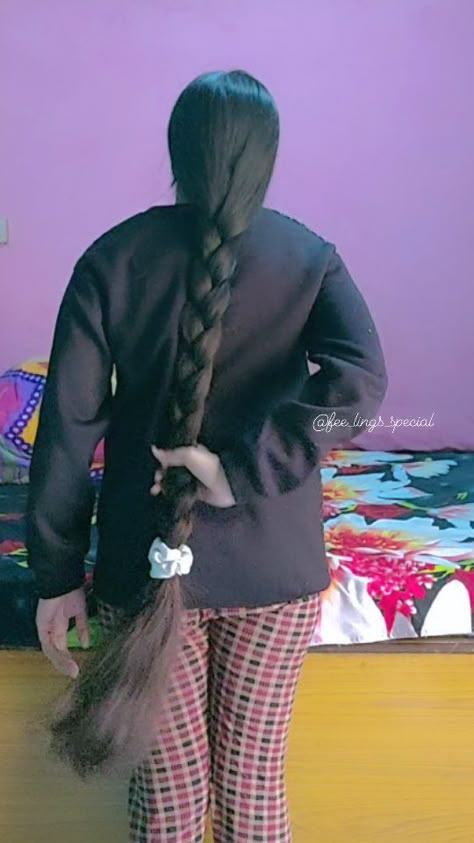 Braid Hairstyles For Long Hair, Braid And Bun, Big Braid, Straight Thick Hair, Thick Braids, Black Hair Video, Long Hair Braids, Long Hair Images, Big Bun Hair