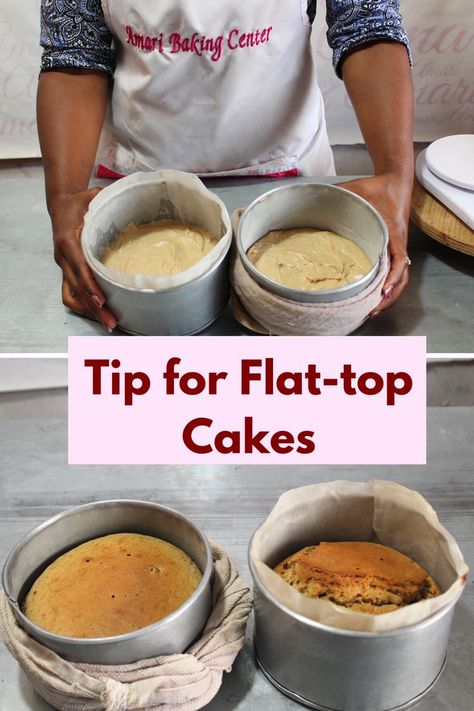 baking flat top cakes
comparison of a flat top cake and a cake with a peak after baking Baking Center, Flat Cakes, Bakery Kitchen, Cake Pan, Cake Toppings, Baking Tips, Flats Top, Cake Pans, Layer Cake