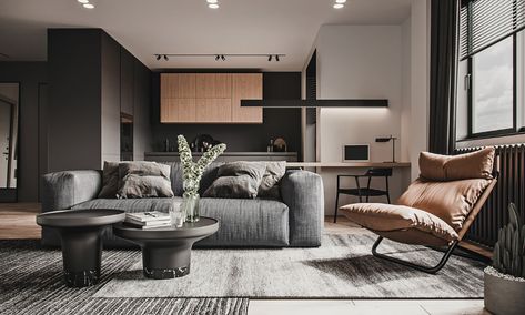 -URBAN FLAT- on Behance Urban Modern Interior Design, Urban Interior Design, Ruang Tv, Urban Interiors, Flat Interior, Urban Modern, Home Room Design, Apartment Interior, Apartment Design