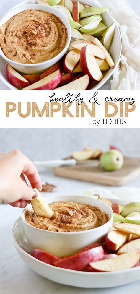 Smooth, creamy, skinny and healthy Pumpkin Dip! Guilt free indulgence! This vegan and gluten free version comes together with coconut milk, pure maple syrup, pumpkin, and your favorite Fall spices. Easy and delicious! #camitidbits #pumpkin #fallfood #fallrecipes #pumpkinrecipes #fallappetizer #fall #pumpkindip #healthyrecipes #healthypumpkinrecipe Healthy Pumpkin Dip, Pumpkin Puree Recipes Healthy, Pumpkin Dip Recipe, Gluten Free Pumpkin Recipes, Pumpkin Puree Recipes, Dairy Free Pumpkin, Pumpkin Dip, Pumpkin Recipes Healthy, Fall Appetizers