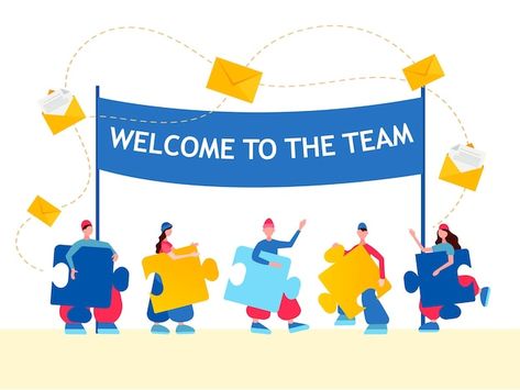 Vector welcome to the team concept vecto... | Premium Vector #Freepik #vector #teamwork-concept #teamwork-illustration #team-collaboration #working-together Teamwork Illustration, Team Collaboration, Welcome To The Team, Team Bonding, Business Team, Join Our Team, Team Member, Like A Boss, The Team