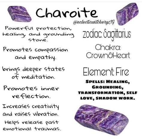 Charoite Crystal Meaning, Charoite Meaning, Crystal Powers, Crystal Identification, Minerals Crystals Stones, Crystal Seashells, Crystal Healing Chart, Grounding Techniques, Magical Stones