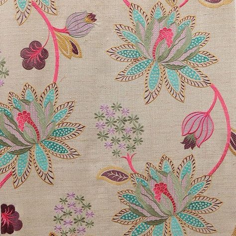 Sarita Handa, Embroidery Motif, Floral Textile, Textile Prints Design, Hand Embroidery Patterns Flowers, Floral Embroidery Patterns, Luxury Furniture Brands, Textile Pattern Design, Computer Embroidery