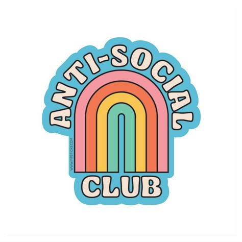 Anti-Social Club Vinyl Sticker – Pipsticks Graphic Designer Stickers, Sticker Sheet Design, Laptop Stickers Aesthetic Ideas, Club Poster Ideas, Social Club Logo, Stickers On Laptop, Cute Sticker Sheets, Stickers For Phone Case, Sanrio Stickers