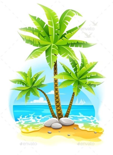 Palm Tree Clip Art, Cartoon Palm Tree, Palm Tree Illustration, Alisa Burke, Palm Tree Vector, Beach Clipart, Coconut Palm Tree, Tree Vector, Palm Tree Tattoo