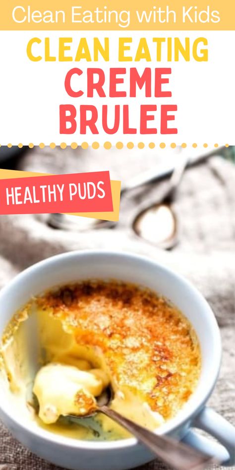 clean-eating-creme-brulee/ Gluten Free Dairy Free Creme Brulee, Healthy Creme Brulee Recipe, Dairy Free Creme Brulee Recipe, Paleo Creme Brulee, Creme Brulee Healthy, Dessert With Almond Milk, Healthy Creamy Desserts, Protein Creme Brulee, Greek Yogurt Creme Brulee