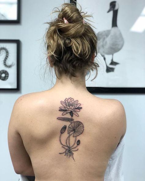 Lotus Lily Pad Tattoo, Lilypad Tattoo, Pond Tattoo, Lily Pad Tattoo, Waterlily Tattoos, House For Birds, Days Until Spring, Progress Tattoo, Lilly Pond