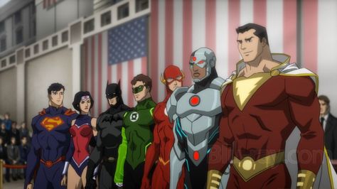 justice league Justice League Animated Movies, Phil Bourassa, Shazam Movie, Dc Animation, Justice League Animated, Jay Baruchel, New Justice League, Anton Yelchin, George Miller