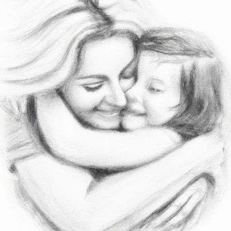 Sketch of a mother and daughter Mother Daughter Pencil Drawing, Mother Hugging Daughter Drawing, Mother Daughter Sketch Pencil, Mother And Daughter Drawing Sketches, Mom And Daughter Sketch, Mother Daughter Sketch, Gcse Lock, Mother And Daughter Drawing, Art Coursework