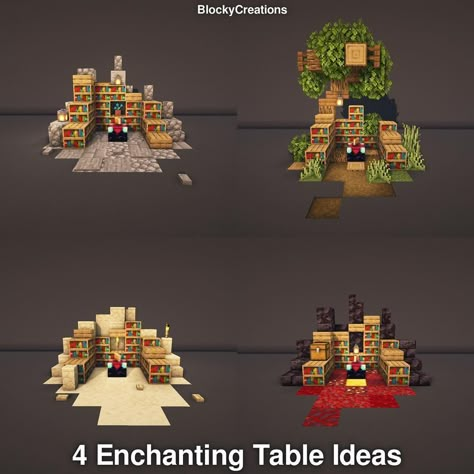 Blockycreations Minecraft, Enchanting Table Minecraft Design, Mincraft Bulds, Minecraft Enchantments, Table Minecraft, Minecraft House Decor, Enchanting Table, Minecraft Base, Blossom House