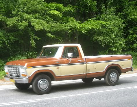 1978 Ford Truck, Vintage Truck Aesthetic, 70s Ford Truck, 70s Truck, 90s Truck, Orange Chevy Truck, Vintage Ford Truck Aesthetic, Country Pickup Truck Aesthetic, Old Trucks Aesthetic