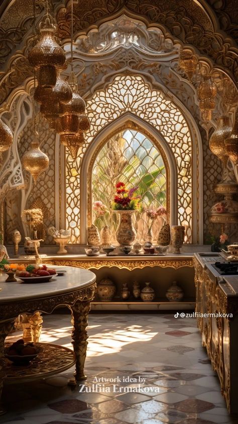 Arabian Kitchen, Sun Palace, Painting Mood, Game Level Design, Outdoor Greenhouse, Palace Interior, Cosy Room, Old Lights, African Decor