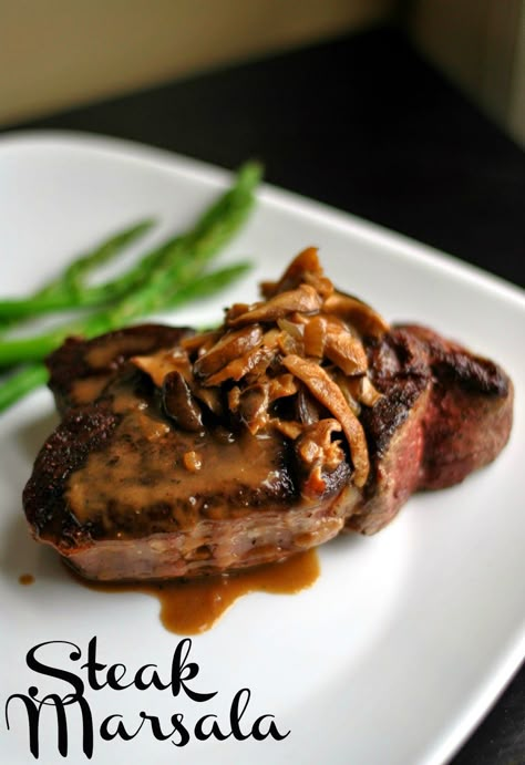 Steak Marsala | Aunt Bee's Recipes Sauce For Beef Tenderloin, Baby Bella Mushroom Recipes, Sauce For Beef, Mushroom Marsala Sauce, Steak Marsala, Mushroom Marsala, Marsala Mushrooms, Marsala Sauce, Marsala Recipe