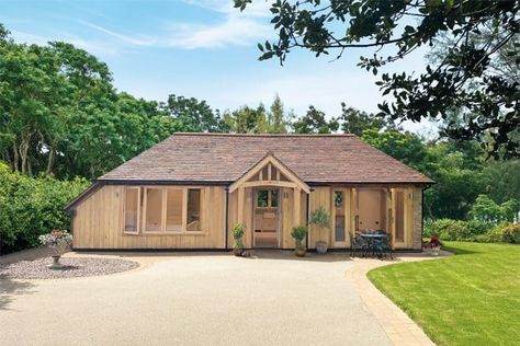 One Bedroom Annexe - Julius Bahn Oak Buildings Porch Pergola, Cottage Extension, Border Oak, Oak Framed Buildings, Cottage Porch, Tree Cottage, Bungalow Renovation, Extension Ideas, Entrance Porch