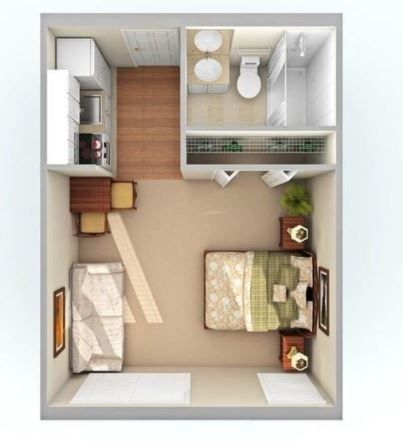 Small Apartment Layout, Design De Configuration, Studio Apartment Floor Plans, Tiny Studio Apartments, Apartment Floor Plan, Small Studio Apartment, Apartment Floor Plans, Studio Apartment Layout, Apartment Layout