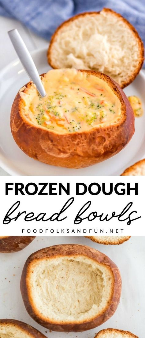 Rhodes Frozen Bread Dough Recipes Ideas, Frozen Bread Dough Recipes Ideas, Rhodes Bread Recipes, Rhodes Bread Dough Recipes, Bread Bowls Recipe, Frozen Bread Dough Recipes, Mini Bread Bowls, Rhodes Bread Dough, Rhodes Recipes