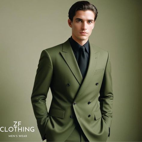 Olive Green Suit Men, 2 Piece Suits For Men, Social Outfits, Olive Green Pants Outfit, Green Suit Men, Olive Green Suit, Olive Green Coat, Green Pants Outfit, Suits Formal