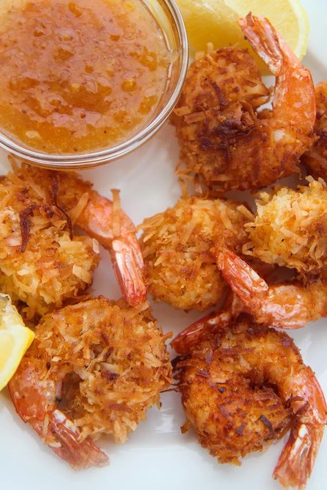 Fried Coconut Shrimp with Orange Sauce - Cooked by Julie Orange Marmalade Sauce Coconut Shrimp, Orange Marmalade Dipping Sauce, Fried Coconut Shrimp Recipe, Orange Marmalade Sauce, Orange Dipping Sauce, Marmalade Sauce, Crab Louie Salad, Coconut Shrimp Recipe, Ways To Cook Shrimp