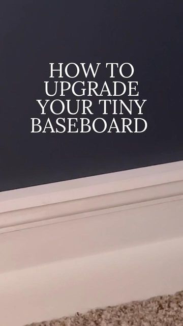 Marian Holden on Instagram: "This is a super easy, inexpensive way to beef up those small baseboards without tearing anything out. I used a 2 inch block to create a space between the existing base and the new molding. I found the detail molding at Lowe’s. There are lots of moldings to choose from. I chose a 2” primed cove molding. This little diy hack took the existing 2 1/2” boring baseboards and turned them into a more ornate 6 1/2” baseboard. So pretty! . . . . . . . . . . #designerstouch #molding #baseboard #diy #diyprojects #homehacks #remodeling #diyhomedecor #diyhomeprojects #homeremodeling" Old Baseboards And Trim, Easy Diy Baseboards, Extend Baseboards, Cove Base Molding, Update Baseboards On A Budget, How To Make Baseboards Look Taller, Cheap Trim Ideas, Installing Baseboards Diy, Adding Height To Baseboards