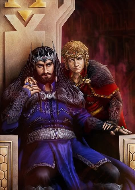 Thorin and Bilbo Hobbit Bilbo, Hobbit Art, Middle Earth Art, Dark Power, Tolkien Art, Lotr Art, Thorin Oakenshield, Bilbo Baggins, Thranduil